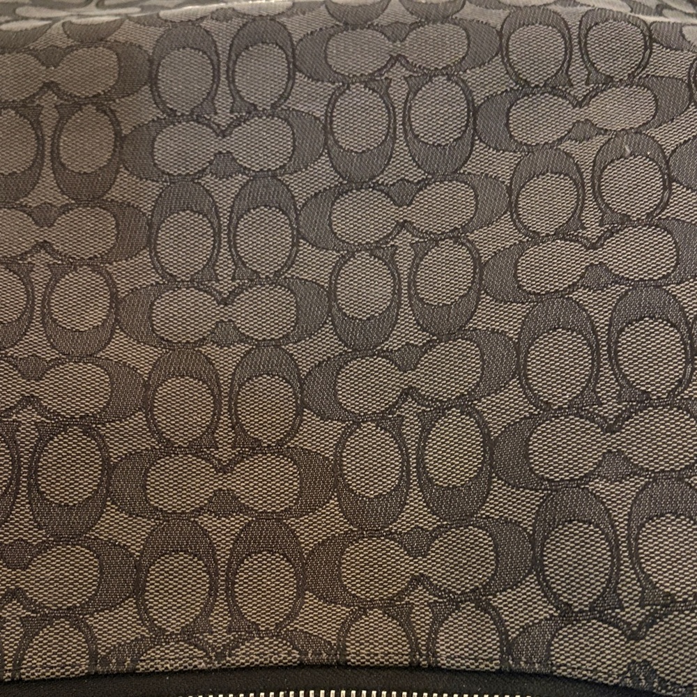 COACH Jacquard Leather Signature C Monogram Hobo Bag Shoulder Handbag BLACK GRAY - Picture 10 of 10